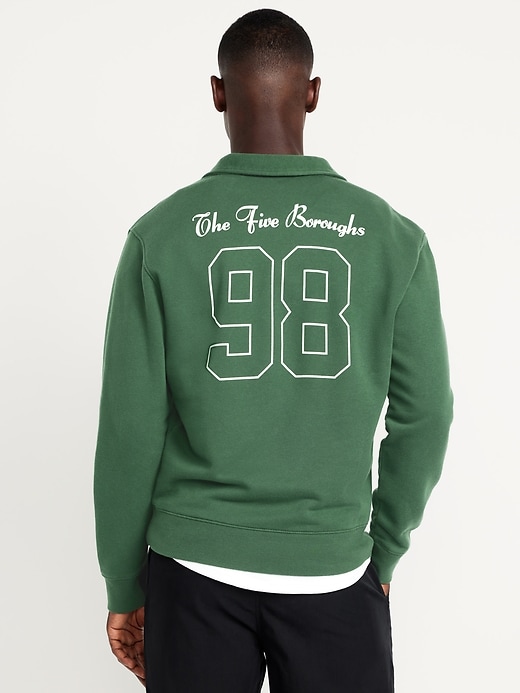 Image number 2 showing, Collared Graphic Fleece Pullover