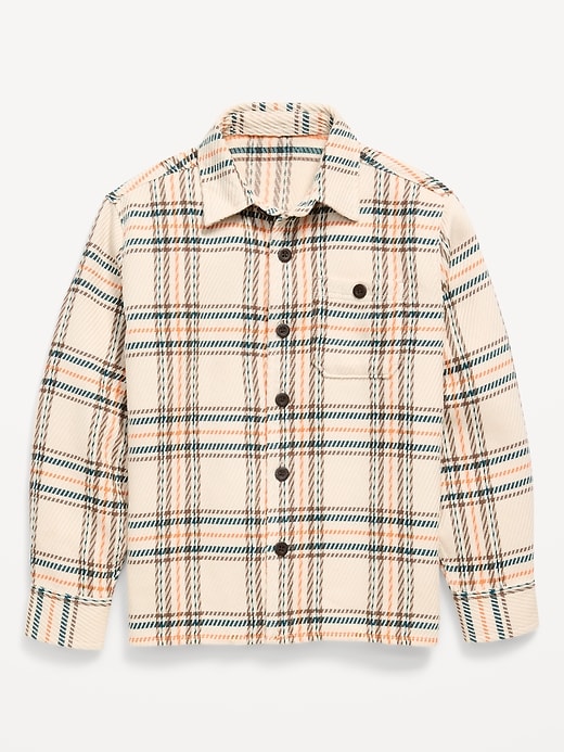 Image number 2 showing, Long-Sleeve Textured Plaid Shirt for Boys