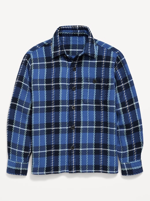 Image number 2 showing, Long-Sleeve Textured Plaid Shirt for Boys
