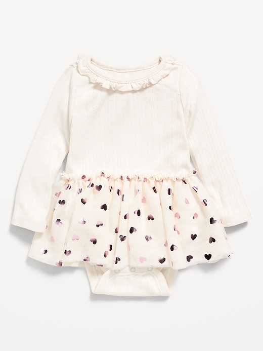 Image number 1 showing, Long-Sleeve Ribbed Bodysuit Tutu Dress for Baby