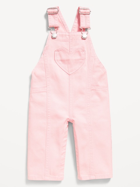 Heart-Pocket Wide-Leg Overalls for Baby