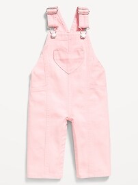 Image number 1 showing, Heart-Pocket Wide-Leg Overalls for Baby