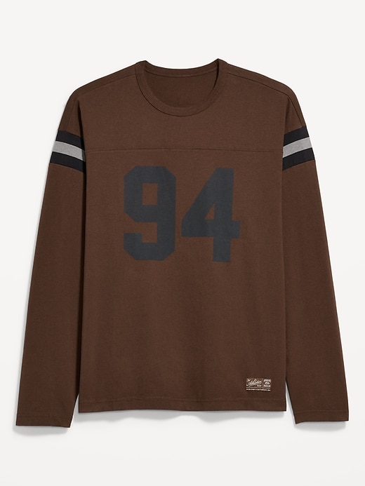 Image number 1 showing, Heavyweight Long-Sleeve Football-Style T-Shirt