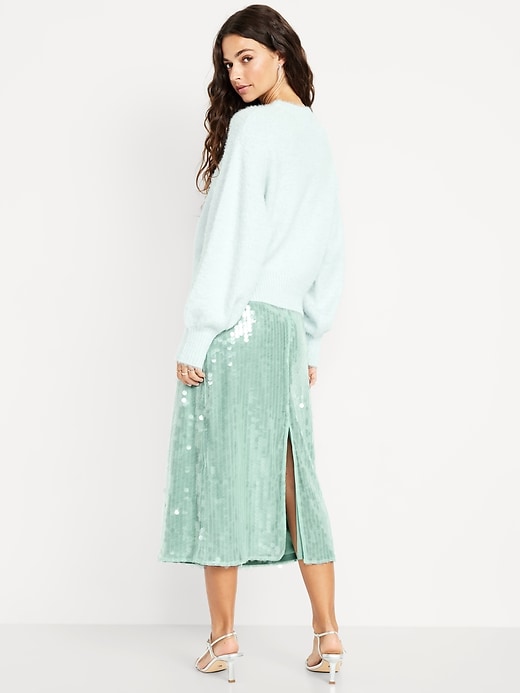 Image number 2 showing, High-Waisted Sequin Midi Pencil Skirt