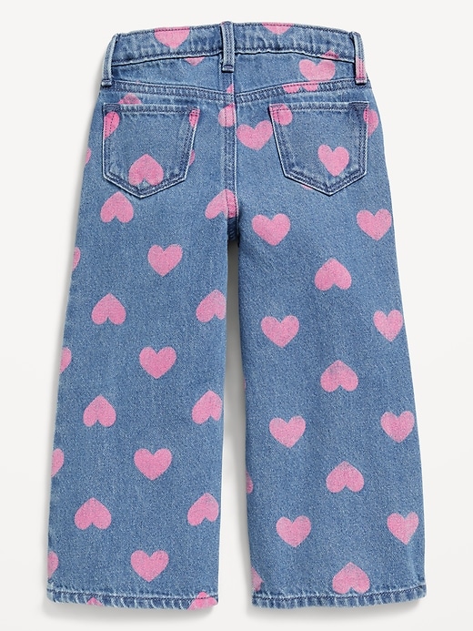 Image number 3 showing, Baggy Embroidered Wide-Leg Jeans for Toddler Girls