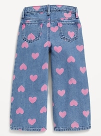 Image number 3 showing, Baggy Embroidered Wide-Leg Jeans for Toddler Girls