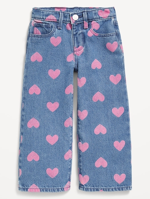 Image number 4 showing, Baggy Embroidered Wide-Leg Jeans for Toddler Girls