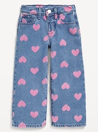 Image number 4 showing, Baggy Embroidered Wide-Leg Jeans for Toddler Girls