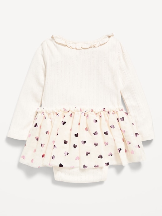 Image number 2 showing, Long-Sleeve Ribbed Bodysuit Tutu Dress for Baby