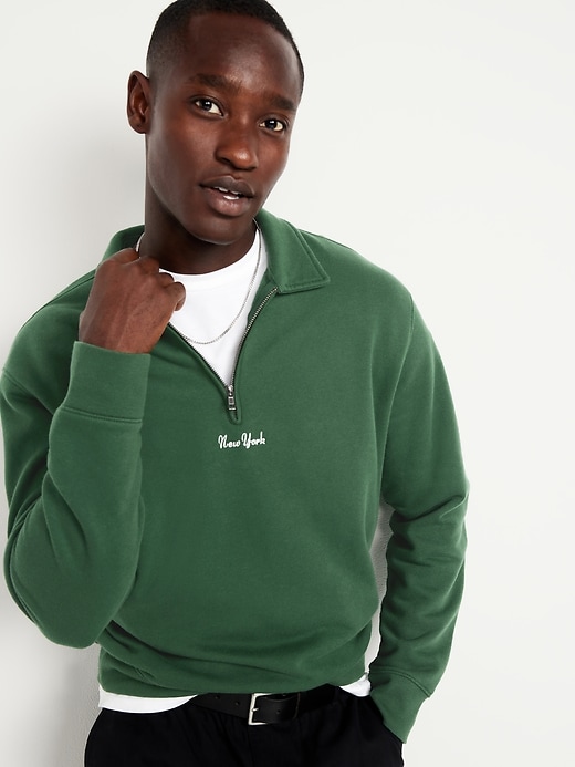 Image number 3 showing, Collared Graphic Fleece Pullover