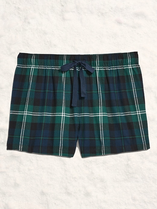 Image number 2 showing, Plaid Flannel Pajama Boxer Shorts for Women