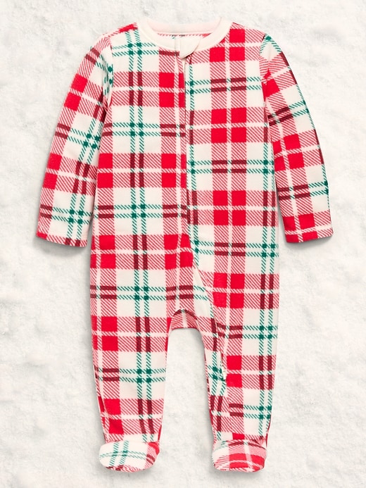 Image number 1 showing, 2-Way-Zip Sleep & Play Microfleece Footed One-Piece for Baby