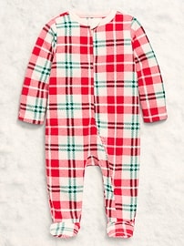 Image number 1 showing, 2-Way-Zip Sleep & Play Microfleece Footed One-Piece for Baby