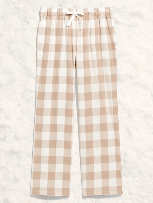 Image number 4 showing, Mid-Rise Plaid Flannel Pajama Pants for Women