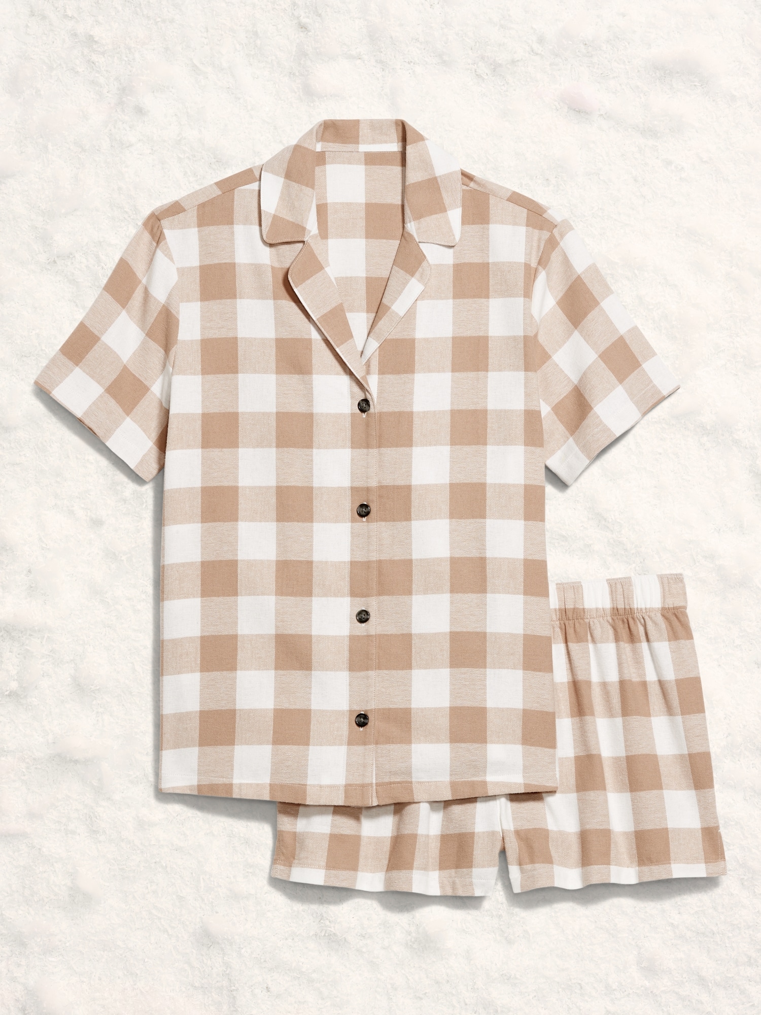 Plaid Flannel Pajama Short Set for Women