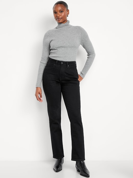 Image number 1 showing, Curvy Extra High-Waisted Straight Jeans