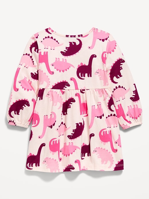 L'image numéro 2 présente Robe trapèze à motif à manches longues pour toute-petite fille