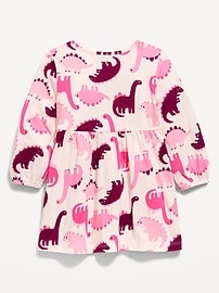 L'image numéro 2 présente Robe trapèze à motif à manches longues pour toute-petite fille