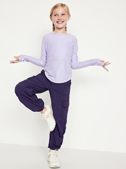 Image number 1 showing, CloudMotion Long-Sleeve Back-Cutout Performance T-Shirt for Girls
