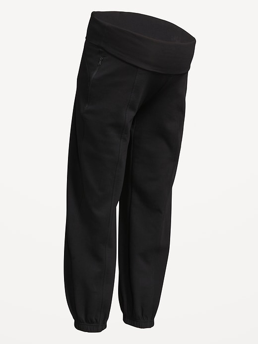 L'image numéro 2 présente Pantalon de jogging en Molleton dynamique à taille rabattable de maternité