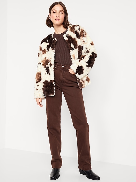 Image number 3 showing, Printed Faux-Fur Jacket