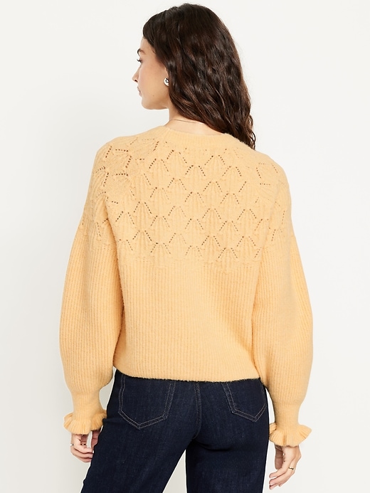 Image number 2 showing, Loose Crew-Neck Cropped Sweater