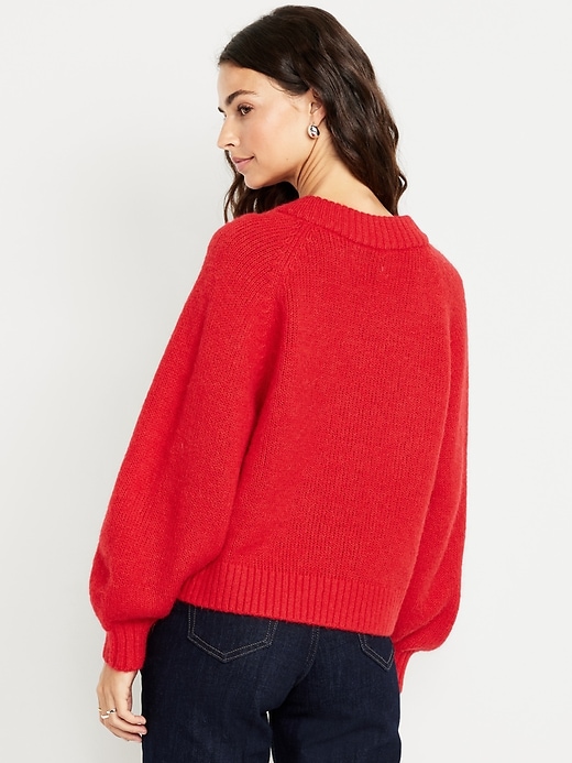 Image number 2 showing, Cozy Cropped V-Neck Sweater