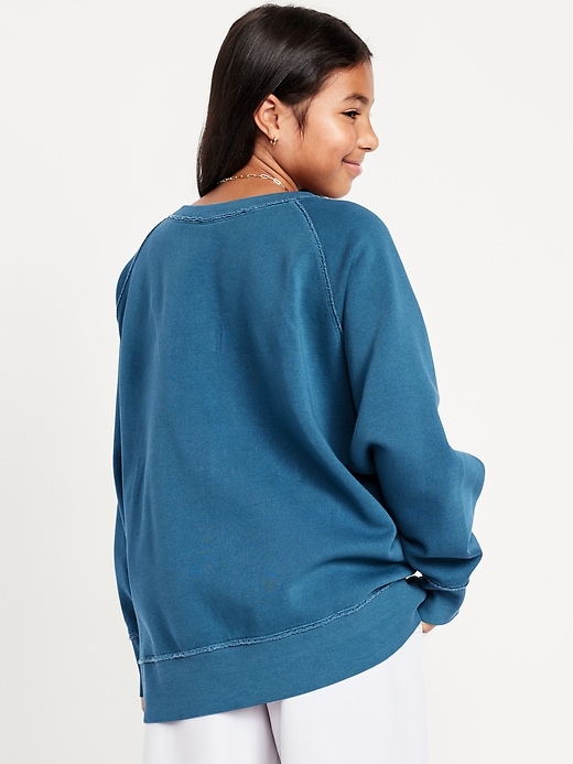 L'image numéro 2 présente Chandail long surdimensionné en coton ouaté à manches longues pour fille