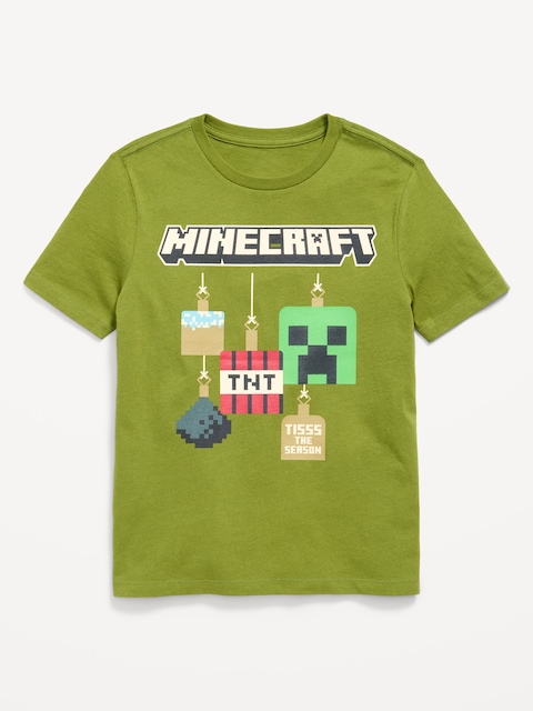 Minecraft™ Gender-Neutral Graphic T-Shirt for Kids - Minecraft (Green)