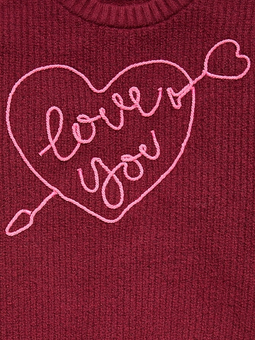 Image number 4 showing, Oversized Valentine's Day Graphic Sweater for Girls