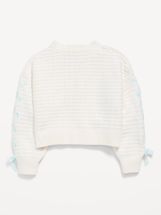 Image number 2 showing, SoSoft Bow-Tie Cardigan Sweater for Girls