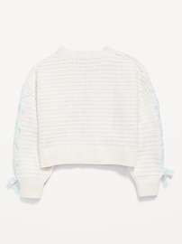 Image number 2 showing, SoSoft Bow-Tie Cardigan Sweater for Girls
