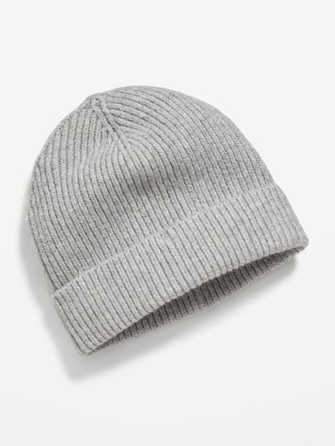Unisex Rib-Knit Cuffed Beanie for Toddler - On Medium Grey Heather
