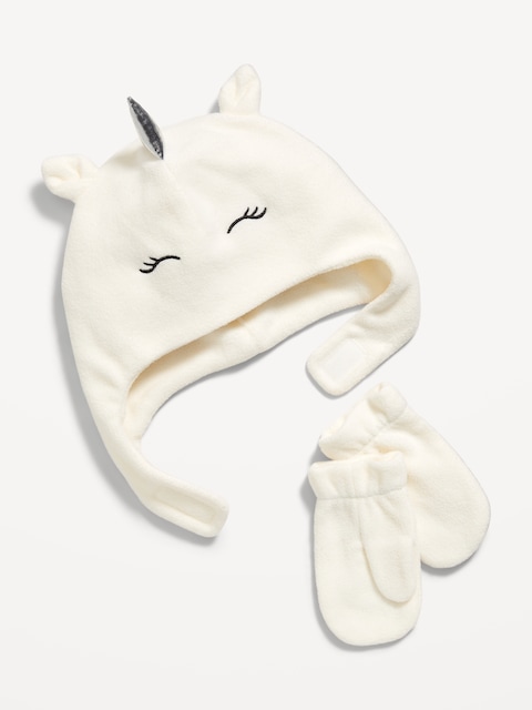 Ensemble tuque de trappeur et mitaines à motif de dinosaures pour tout-petit garçon - Licorne