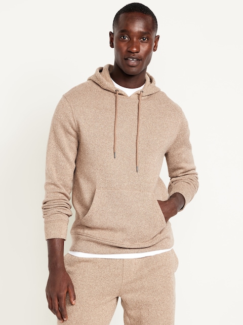 Fleece-Knit Pullover Hoodie - Camel