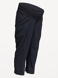 Image number 2 showing, Maternity Rollover Waist Barrel Leg Ankle Pants