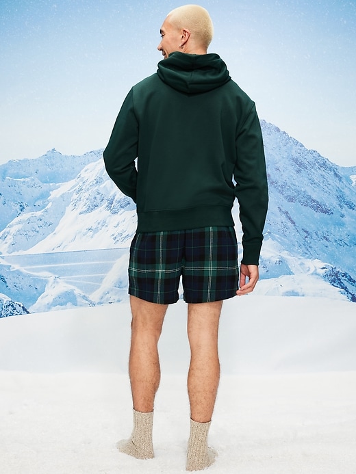 L'image numéro 2 présente Boxeur de pyjama en flanelle à carreaux pour homme, entrejambe de 12,5 cm