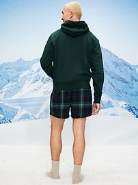 L'image numéro 2 présente Boxeur de pyjama en flanelle à carreaux pour homme, entrejambe de 12,5 cm