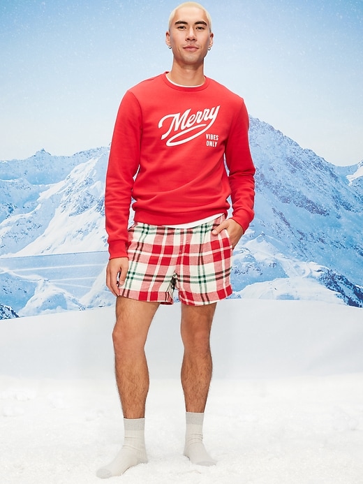 Image number 3 showing, Plaid Flannel Boxer Shorts for Men -- 5-inch inseam