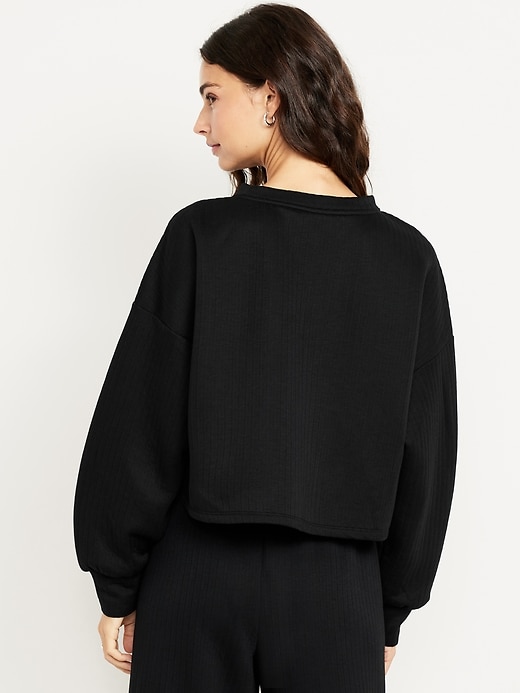 Image number 2 showing, Bounce Fleece Quilted Crew-Neck Top