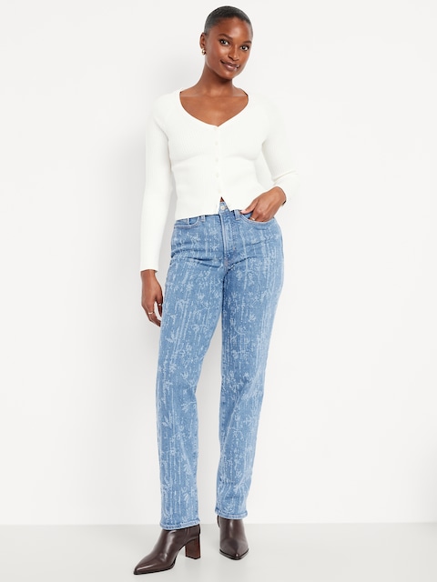 Curvy High-Waisted OG Loose Textured Jeans - Textured Light Wash
