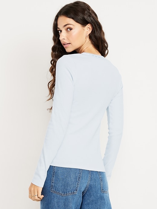 Image number 2 showing, Scoop-Neck Long-Sleeve Ribbed Top