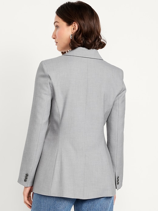 L'image numéro 2 présente Blazer ajusté boutonné sur le devant