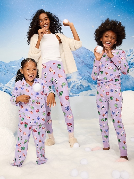 Image number 3 showing, High-Waisted Printed Waffle Pajama Leggings for Women