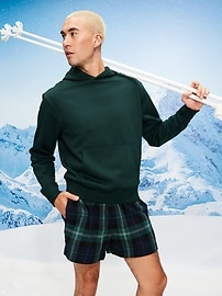 L'image numéro 1 présente Boxeur de pyjama en flanelle à carreaux pour homme, entrejambe de 12,5 cm