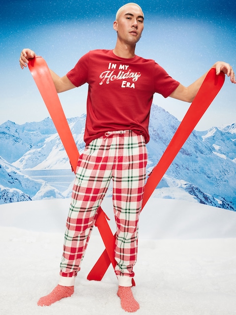 Flannel Pajama Joggers for Men - Red Plaid (Match The Fam!)