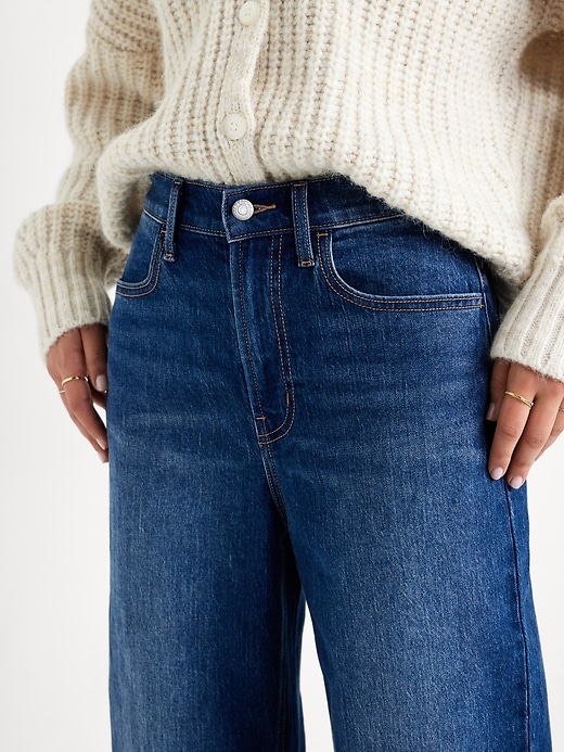 L'image numéro 4 présente Jean Wow coupe baril à taille haute longueur cheville