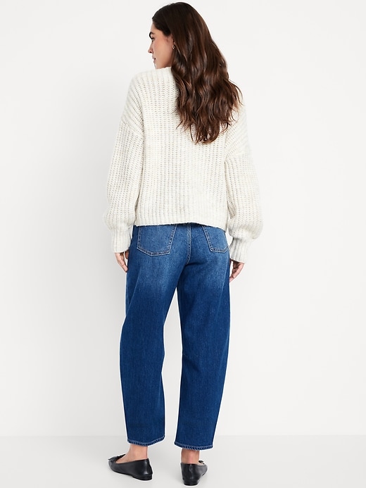 L'image numéro 3 présente Jean Wow coupe baril à taille haute longueur cheville