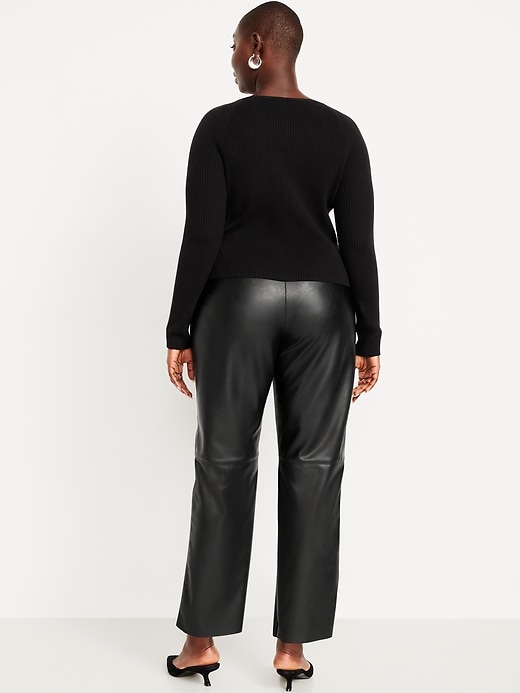 Image number 7 showing, High-Waisted Billie Faux-Leather Ankle Trouser