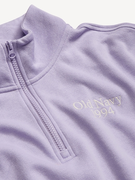 Image number 5 showing, Oversized Logo-Graphic Cropped Half-Zip Pullover